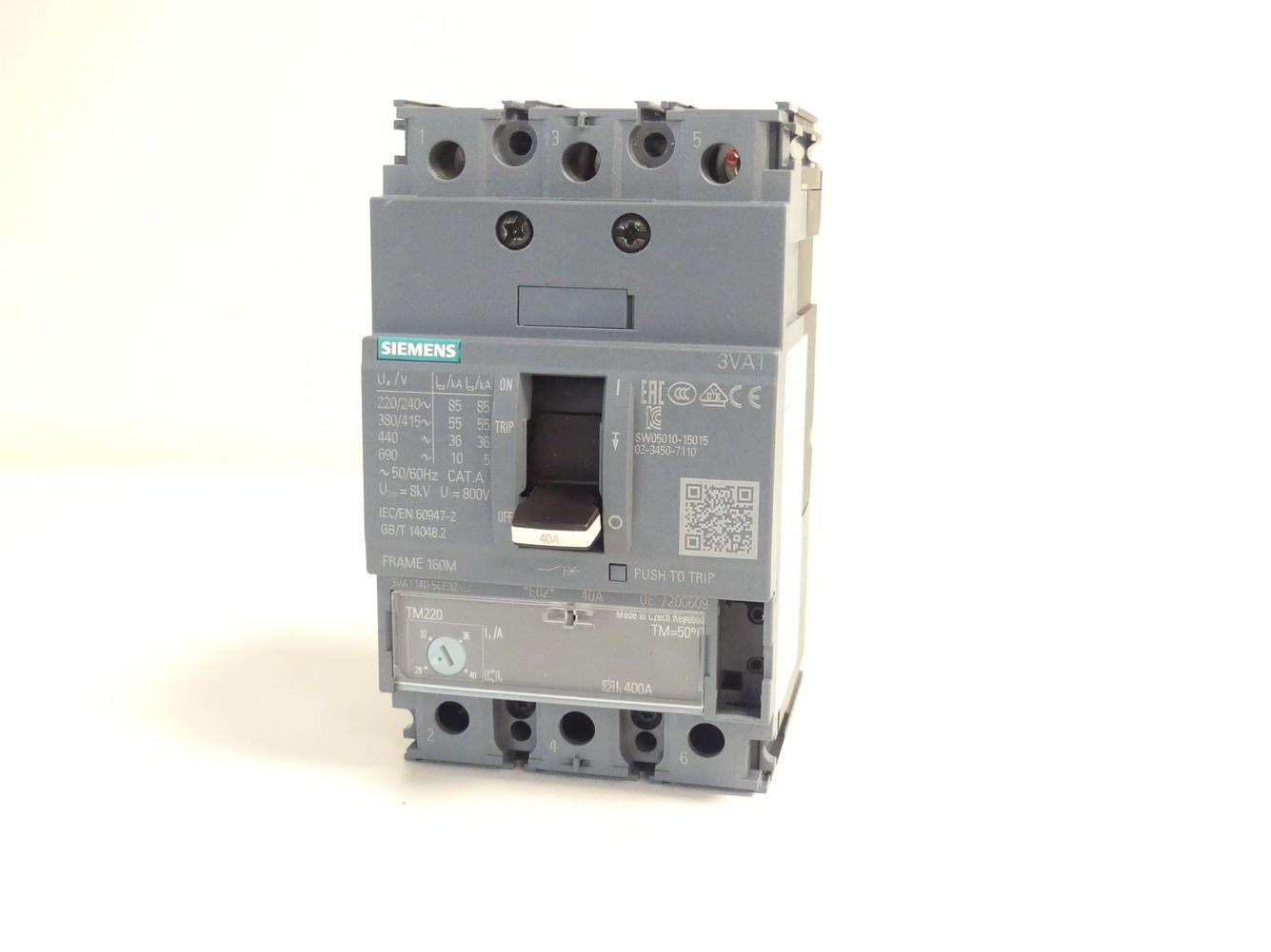BRKR 3VA11 3P 40A 55KA ATFM NUT