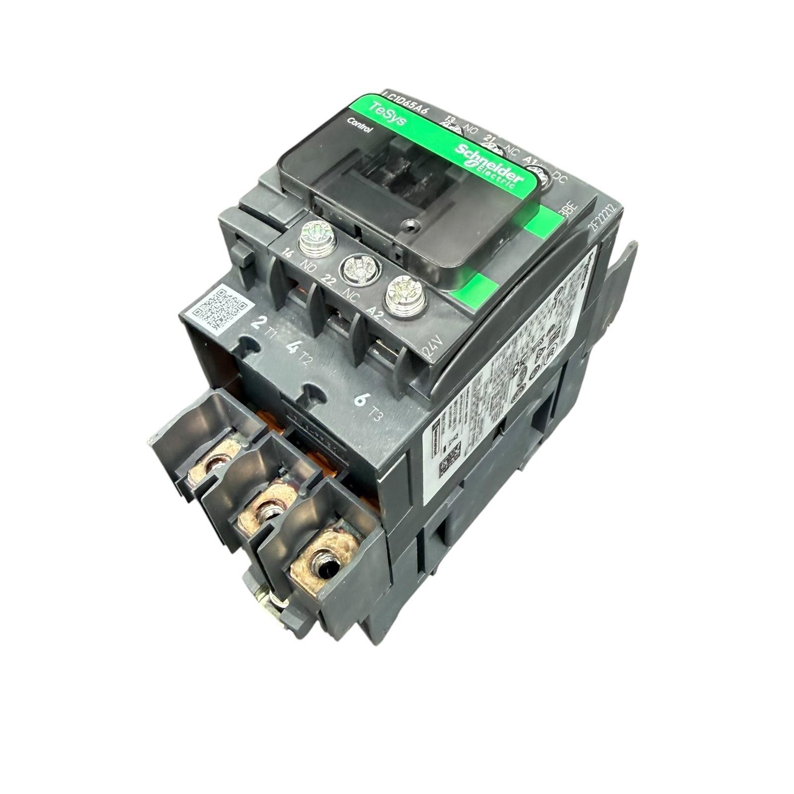 IEC contactor, TeSys Deca, nonreversing, 65A, 40HP at 480VAC, 3 phase, 3 pole, 3 NO, 120VAC 50/60Hz coil, open style