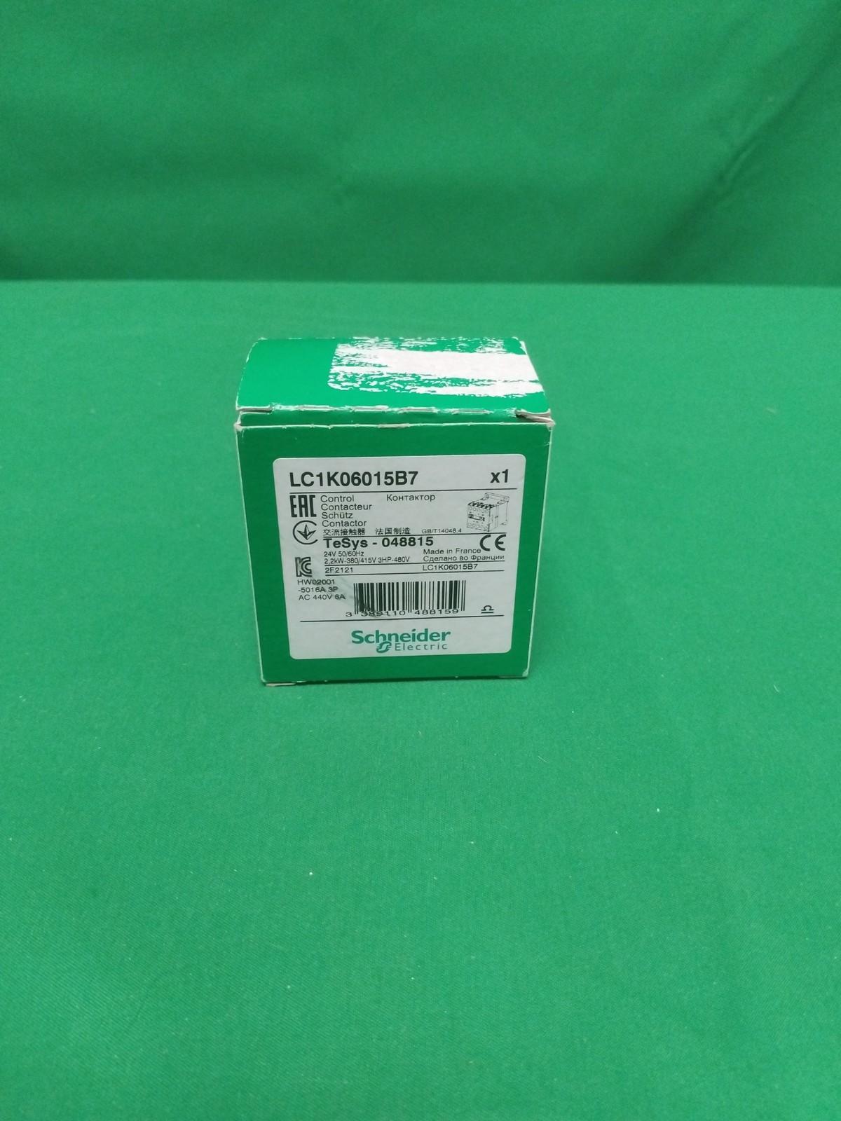 Contactor, TeSys K, 3P, AC-3, lt or eq to 440V 6A, 1 NC aux., 24VAC coil