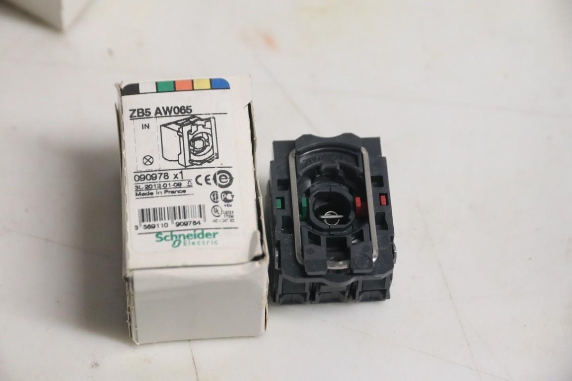 Light block with body fixing collar, Harmony XB5, plastic, blue, for BA9s bulb, lt 250V, 1NO+1NC
