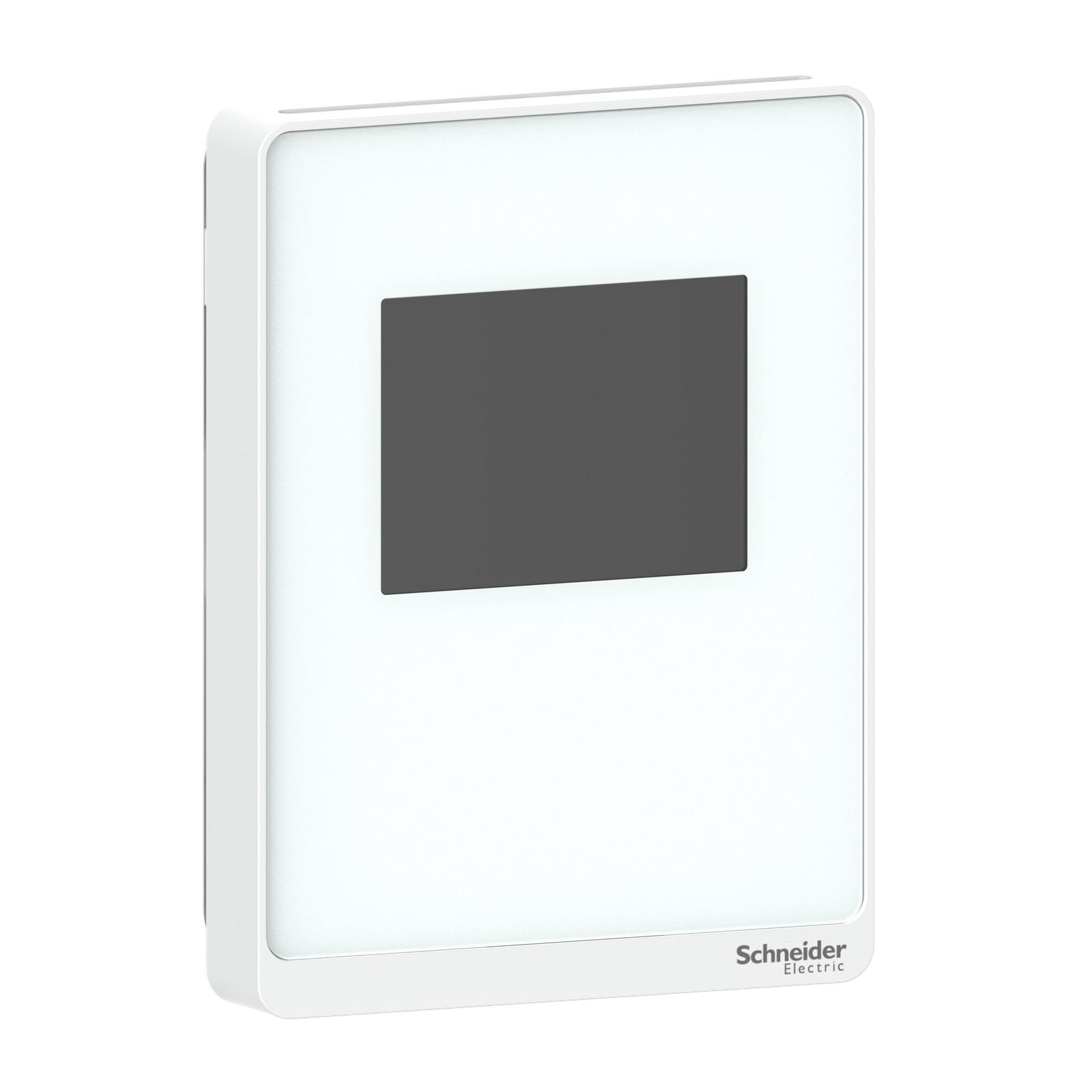 Sensor, SpaceLogic SLP Series, air quality, CO2, VOC, humidity, temperature, room, color touchscreen, BACnet MSTP/Modbus, optimum white housing