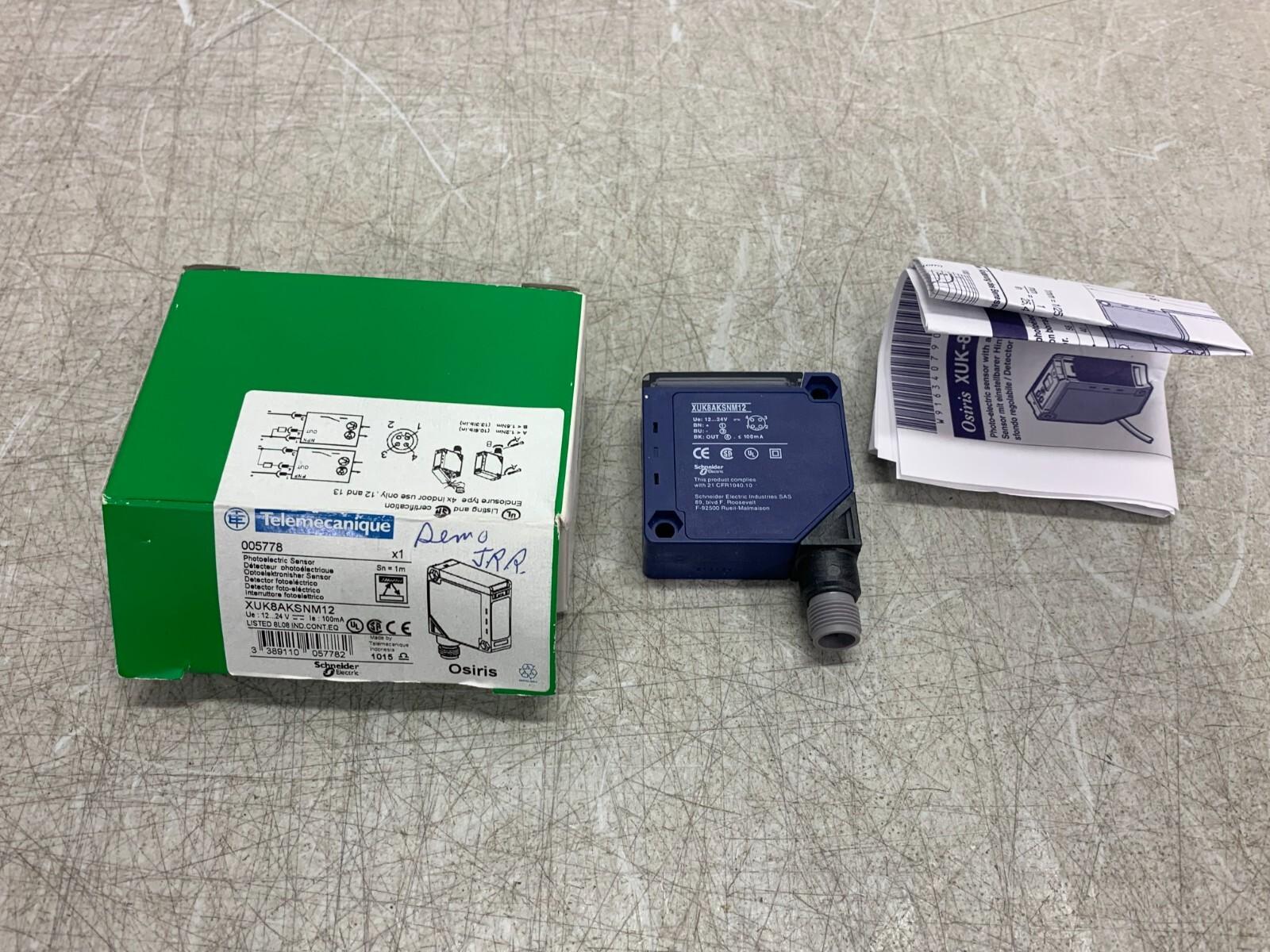 Photoelectric sensors XU, photo electric laser sensor, XUK, BGS, Sn 1 m, 12...24 VDC, M12