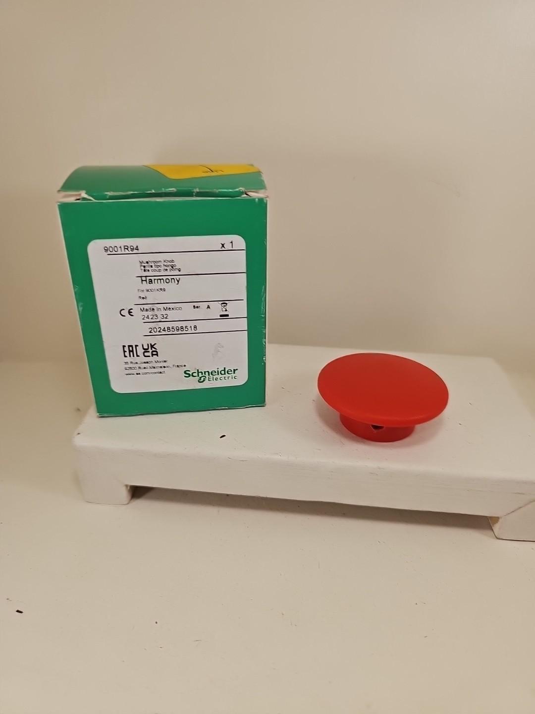 Mushroom button, Harmony 9001K, Harmony 9001SK, screw-on plastic with set screw, red, 41mm, for push-button