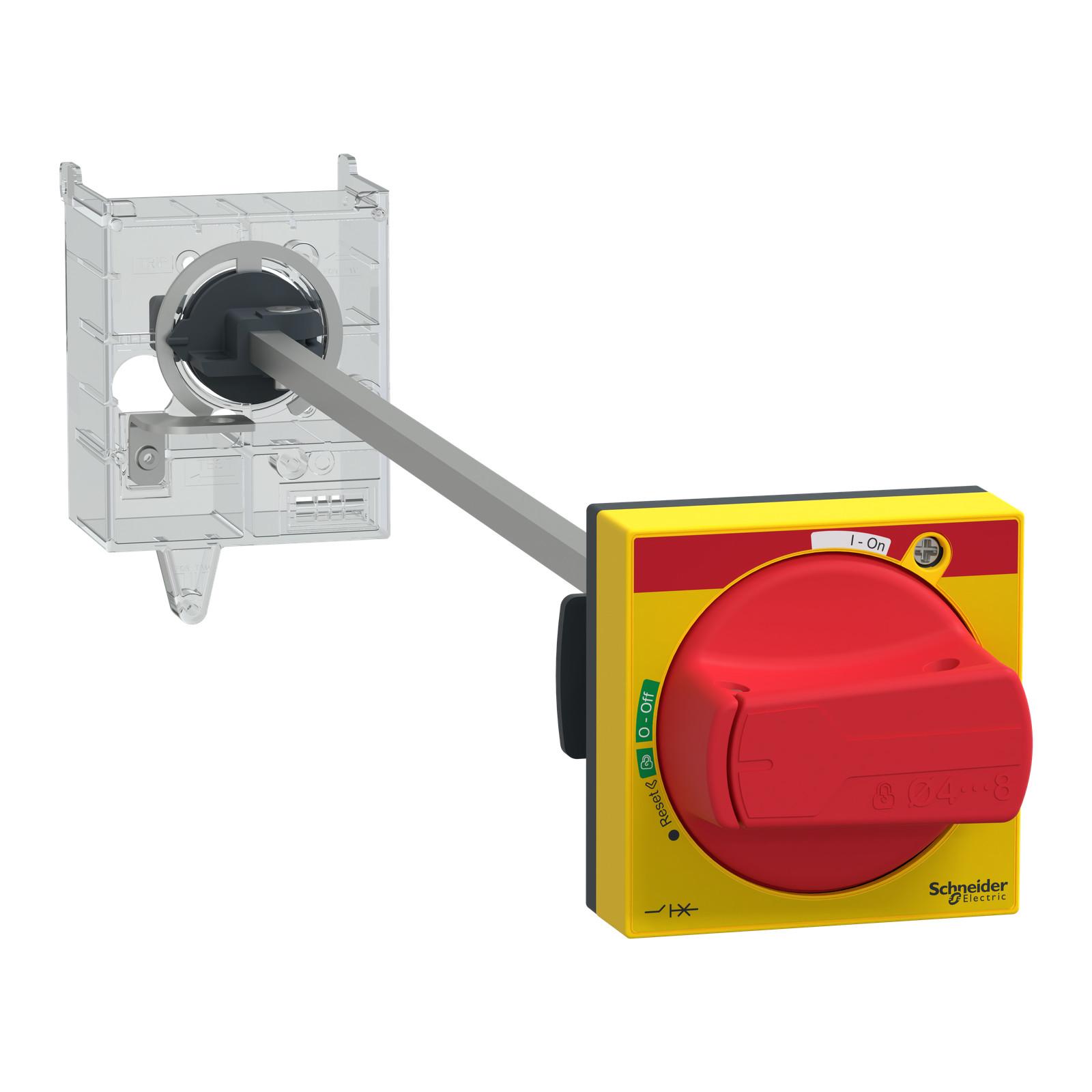 Extended rotary handle kit,TeSys Deca, IP65, red handle, without trip indication, for GV3L-GV3P