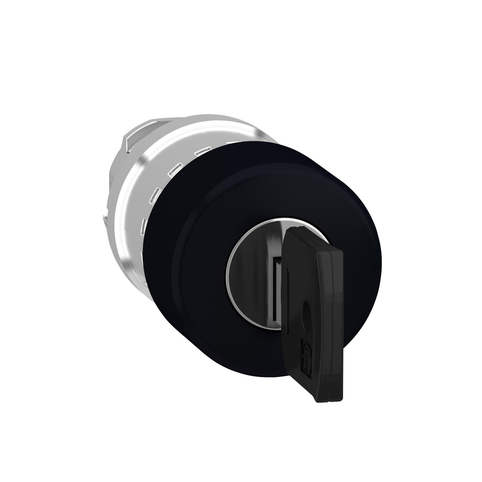 Head for non illuminated push button, Harmony XB4, XB5, black Ø 30 mushroom pushbutton Ø22 mm latching key release