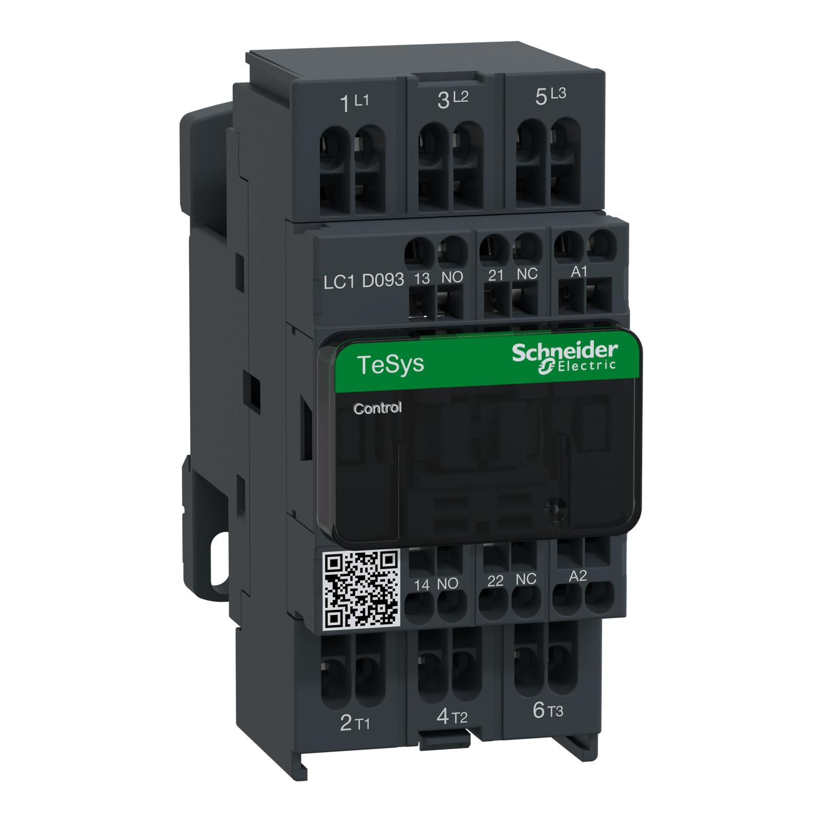 IEC contactor, TeSys Deca, nonreversing, 9A, 5HP at 480VAC, 3 phase, 3 pole, 3 NO, 220VAC 50/60Hz coil, open style