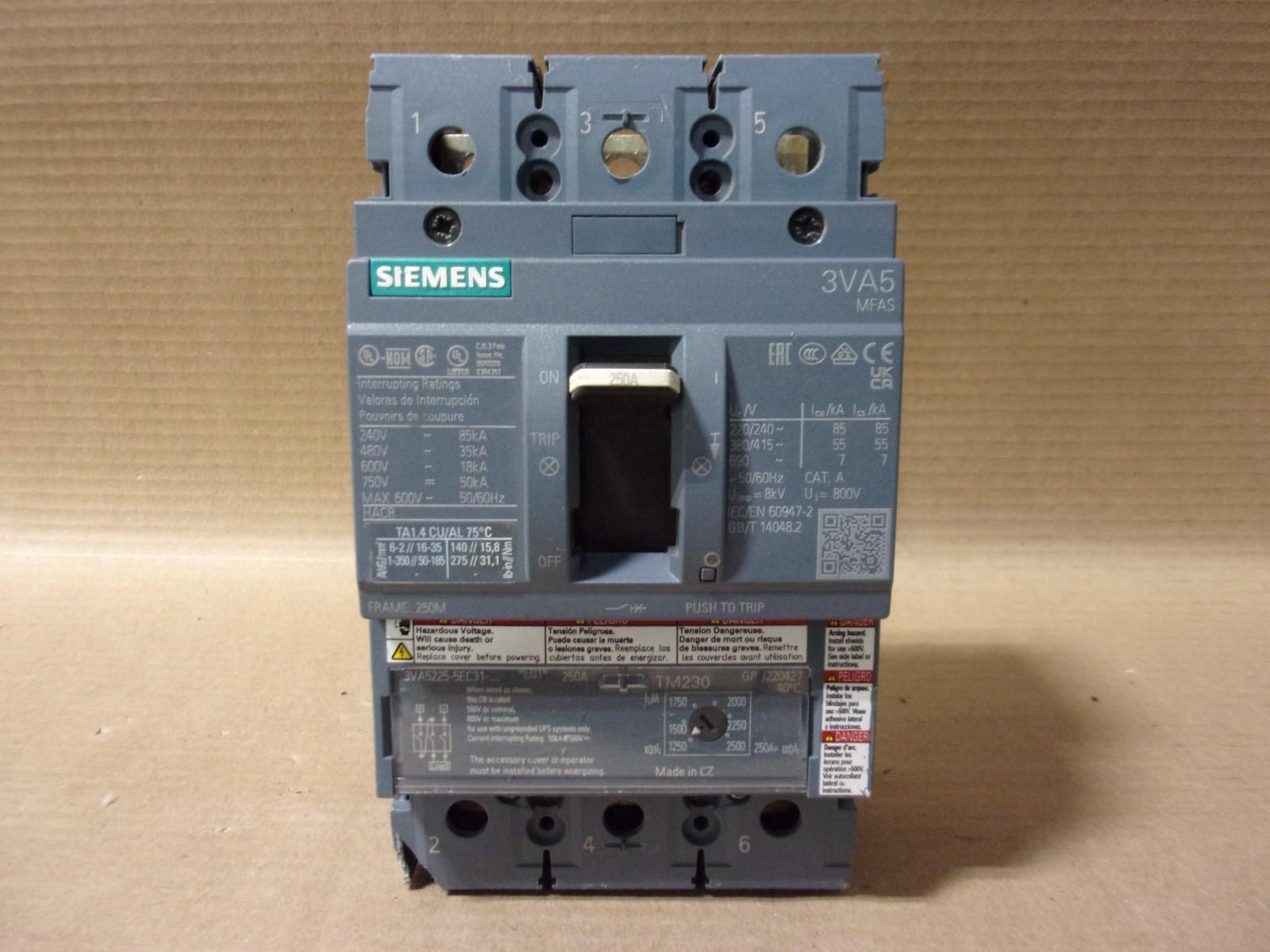 BRKR 3VA52 3P 250A 35KA FTAM