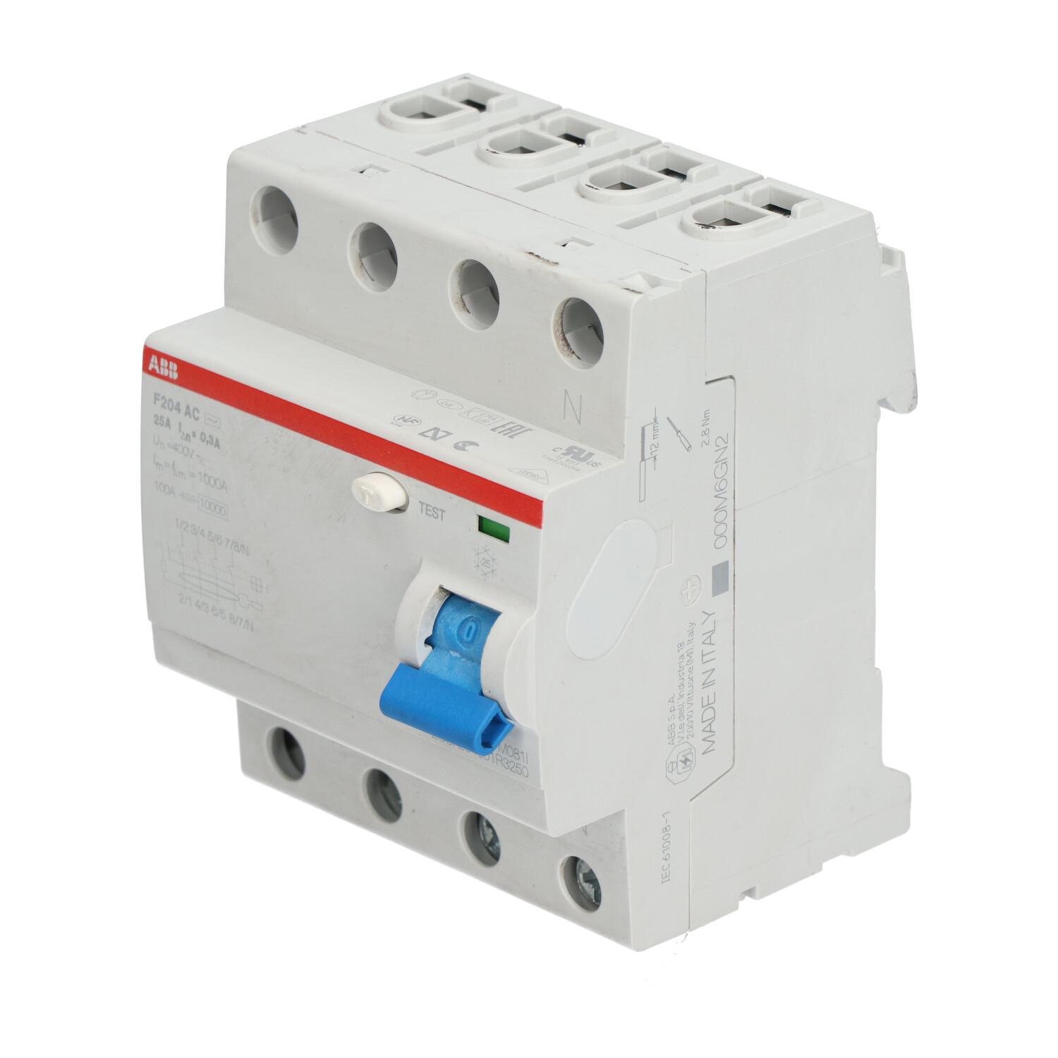 F204 AC-25/0.3 Residual Current Circuit Breaker 4P AC type 300 mA