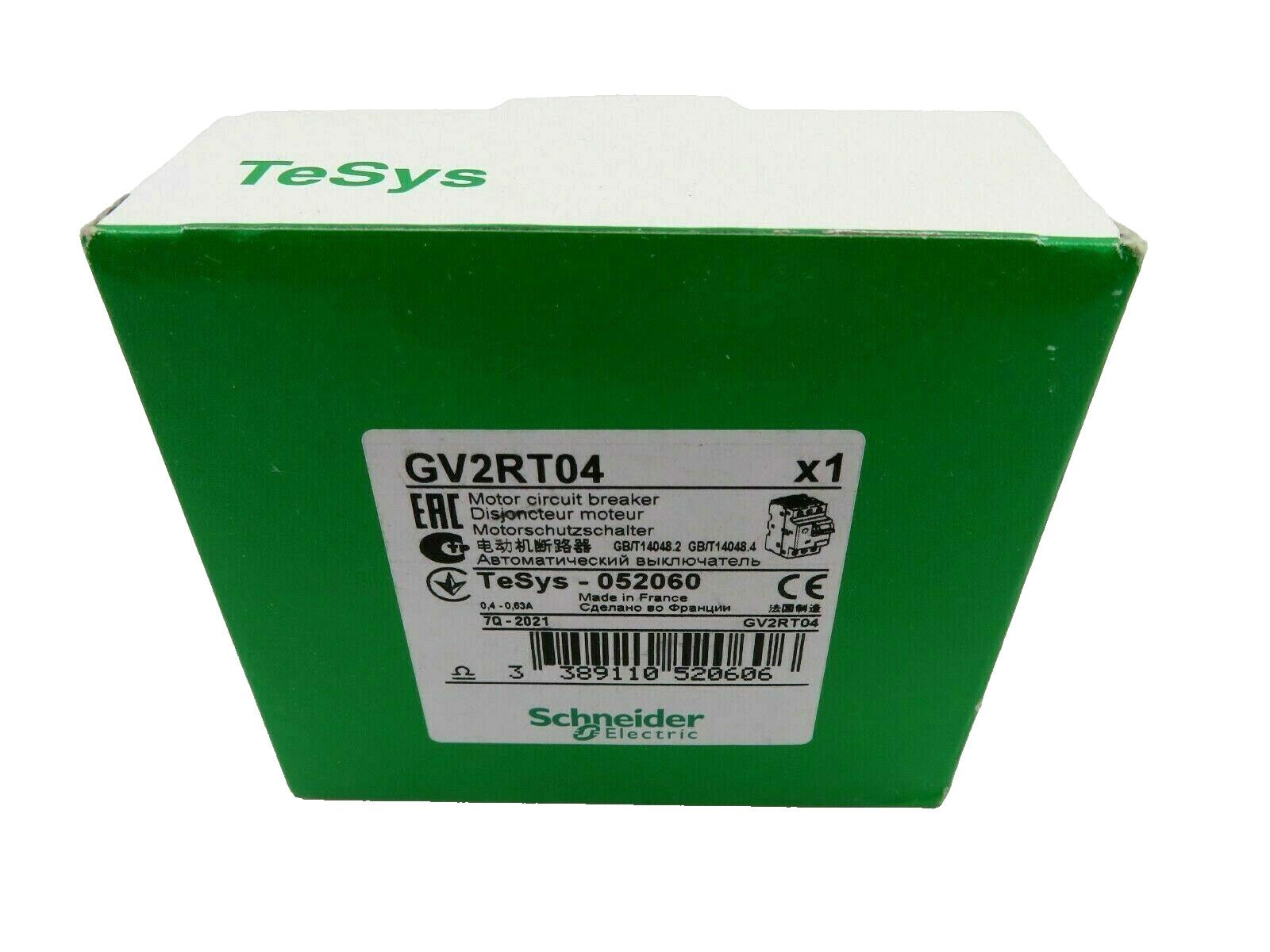 TeSys GV2 Manual Starter and Protector, thermal magnetic circuit protector, toggle switch, 0.40…0.63 A, screw clamp terminals