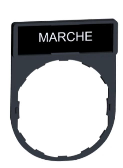 Legend holder 30x40mm, Harmony XB4, plastic, with legend 8x27mm, marked MARCHE