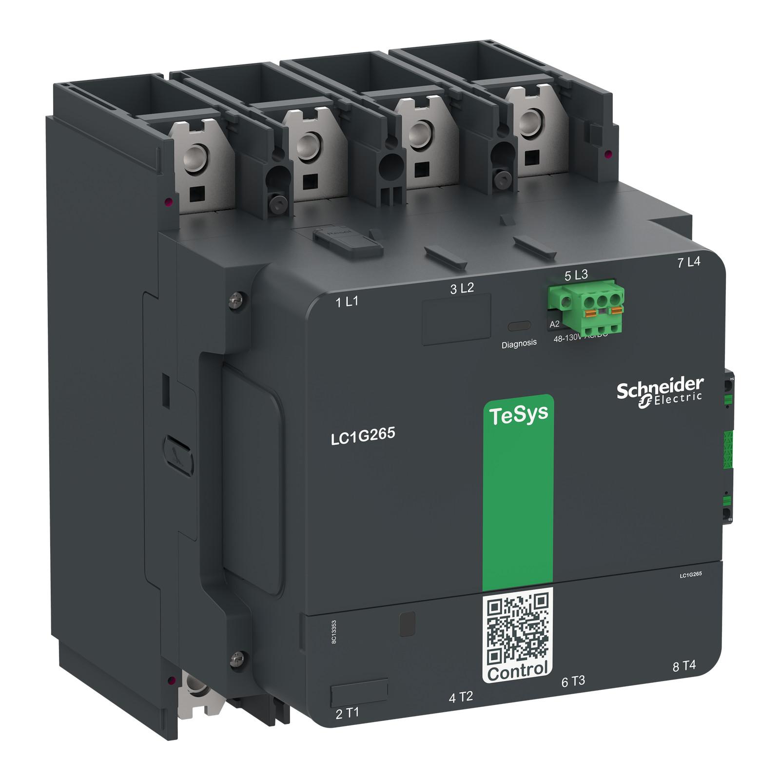 Contactor, high power, TeSys Giga, standard version, 4 pole/NO, AC-1 <=440V 550A, 48-130VAC/DC coil