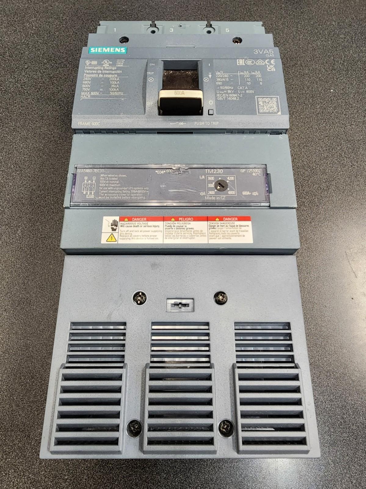 BRKR 3VA54 3P 600A 100KA FTAM
