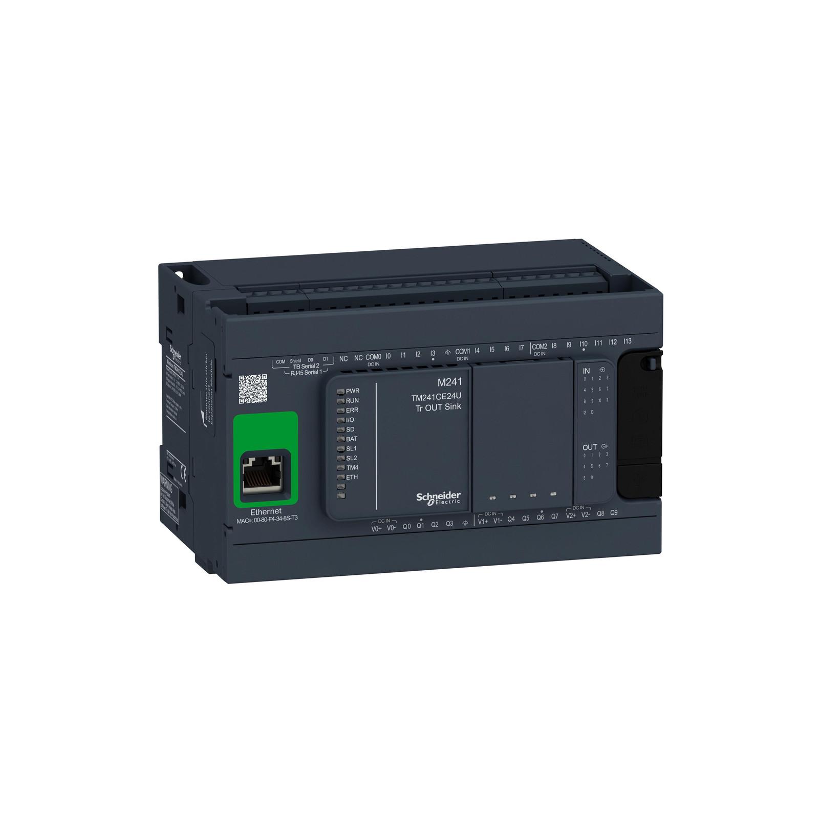 logic controller, Modicon M241, 24 IO, transistor, NPN, Ethernet