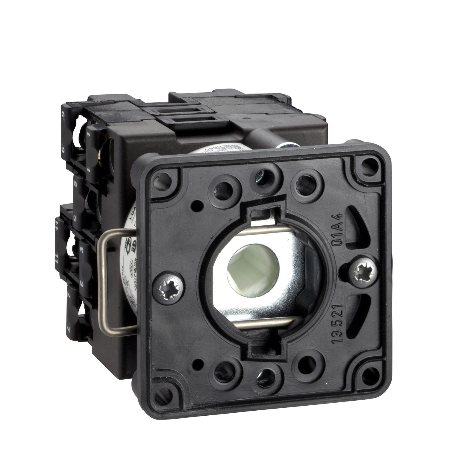 Cam switch body, Harmony K, Ø 22mm, plastic, 3 pole, with 0 position, 90°, 20A