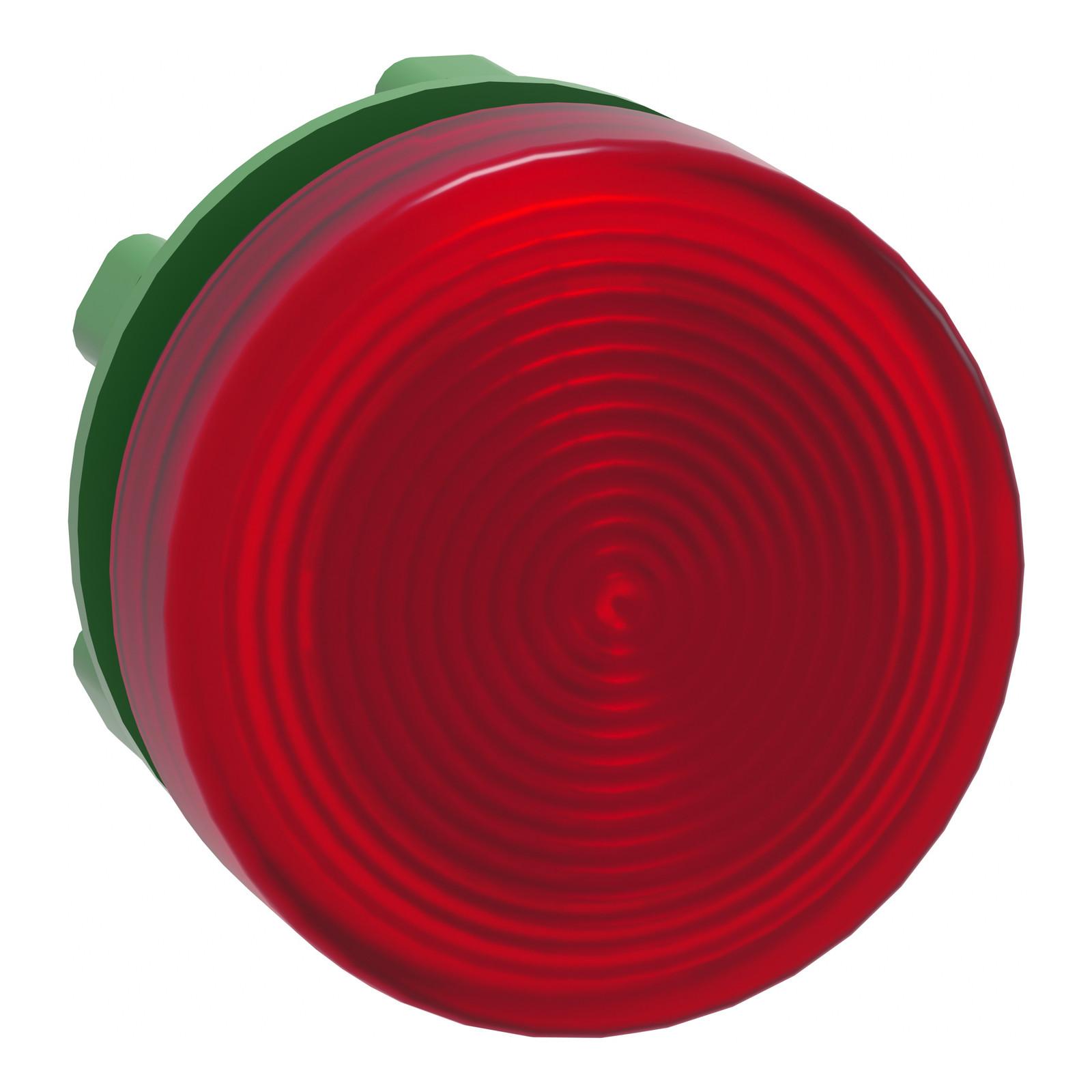 Head for pilot light, Harmony XB5, red, 22mm, with grooved lens, universal LED