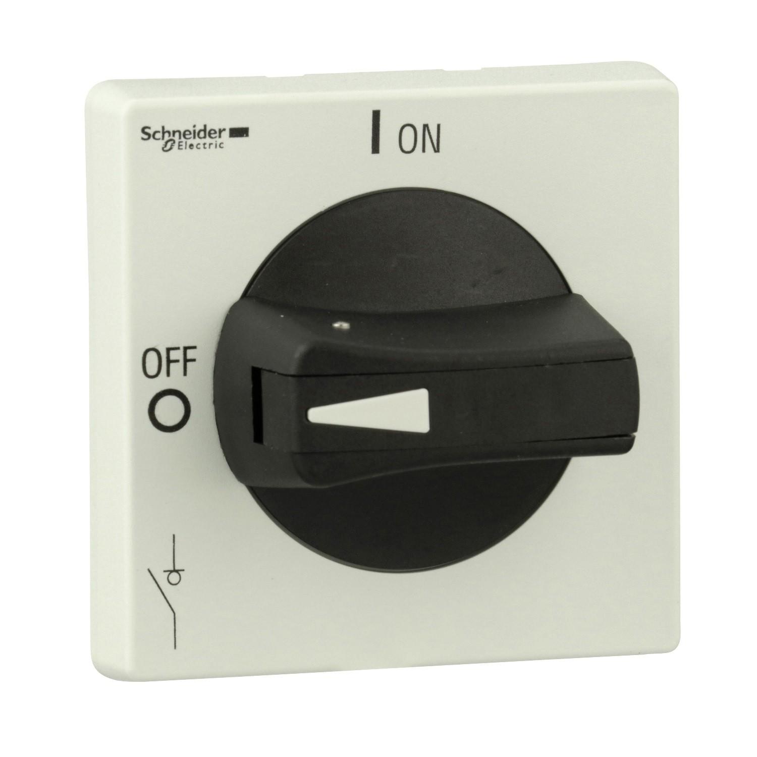 Disconnect switch, TeSys VLS, protruding rotary handle, hole mounting, 65x65 mm, black handle, 5 mm shaft, defeatable