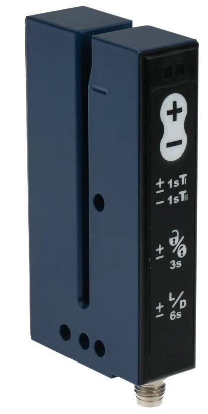 Photoelectric sensors XU, ultrasonic sensor label fork 60x3, 12...24 V DC, PNP/NPN NO/NC connect M8