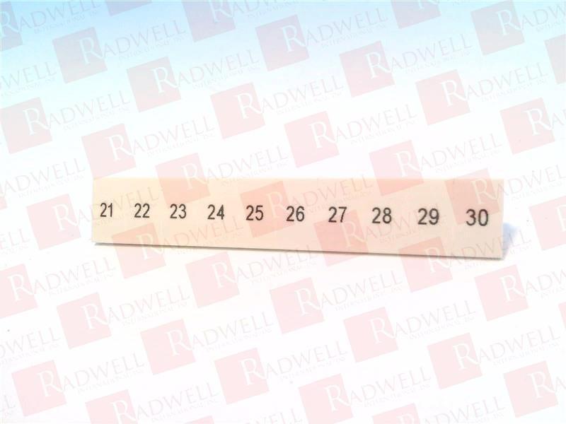 Marking strip, Linergy TR, clip in type, 6mm, printed characters 21 to 30, printed horizontal, white, Set of 10