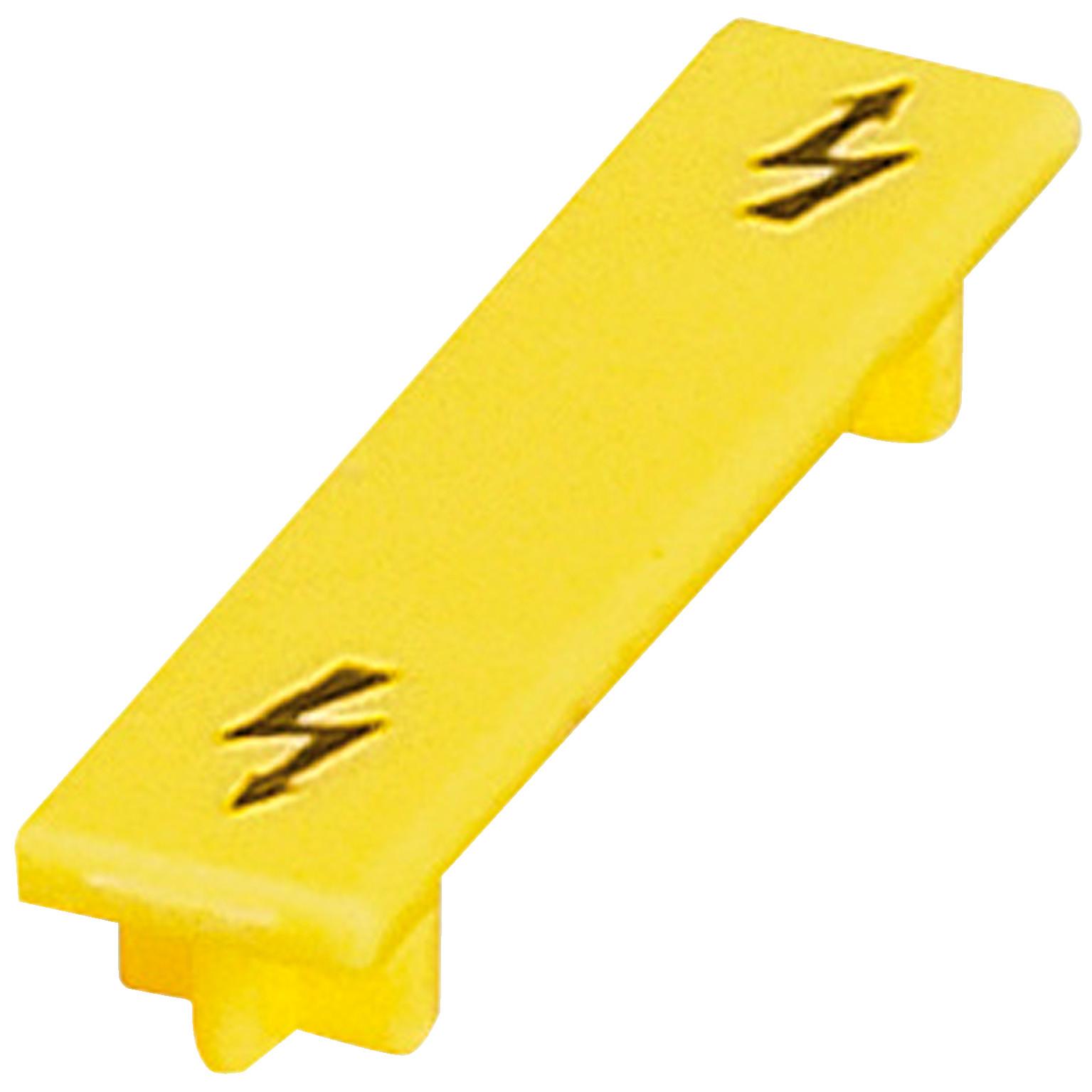 Warning label, Linergy TR terminals blocks, for 4mm² screw terminal blocks, yellow