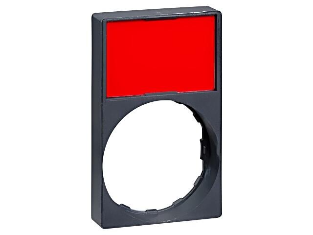 Legend holder, Harmony XB4, 30 x 50mm, for flush, plastic, black, 8 x 27mm red blank legend, unmarked