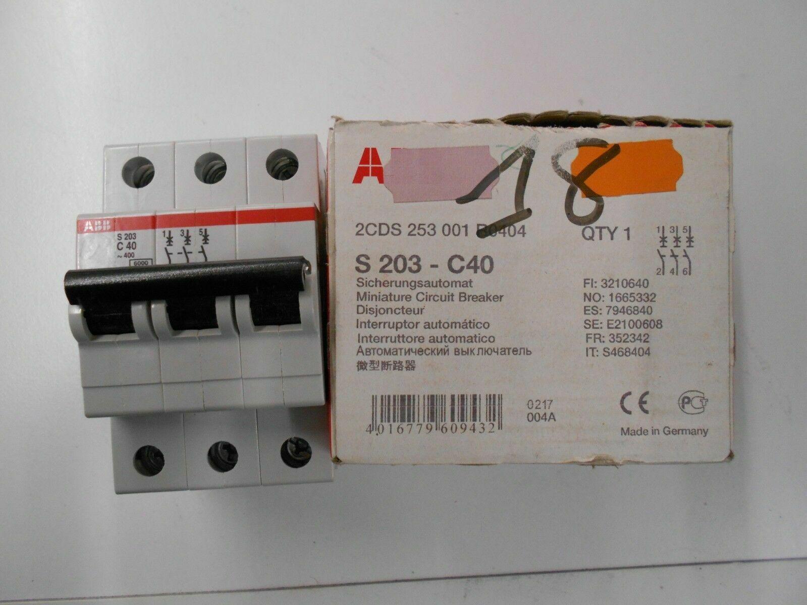 S203-C40 Miniature Circuit Breaker - 3P - C - 40 A
