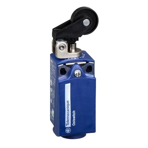 Limit switch, Limit switches XC Standard, XCKP, thermoplastic plastic roller lev plunger H or V, 1NC+1 NO, snap, Pg11