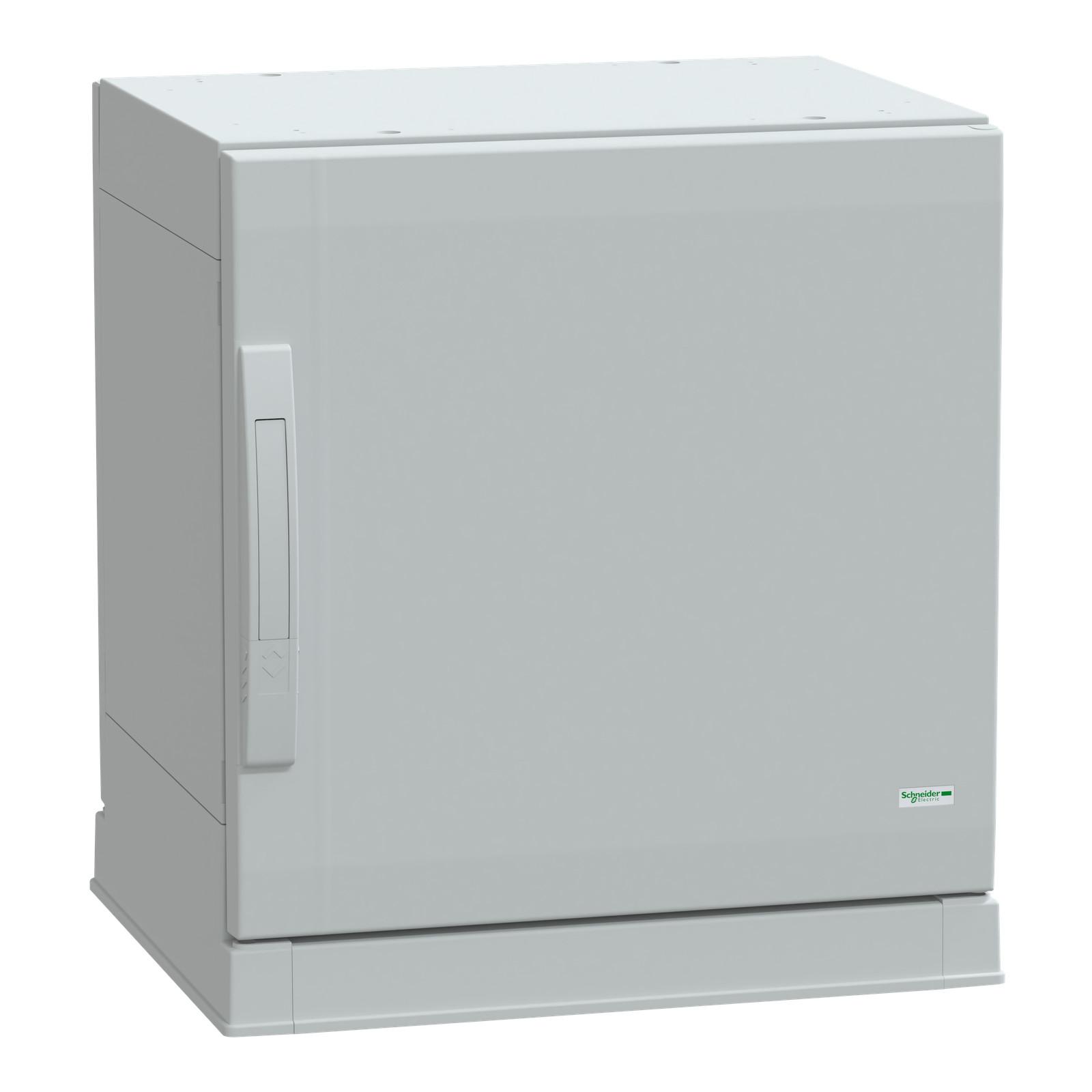 Floor standing polyester enclosure, Thalassa PLA, plain door, open bottom, 500x500x420mm, IP54, IK10