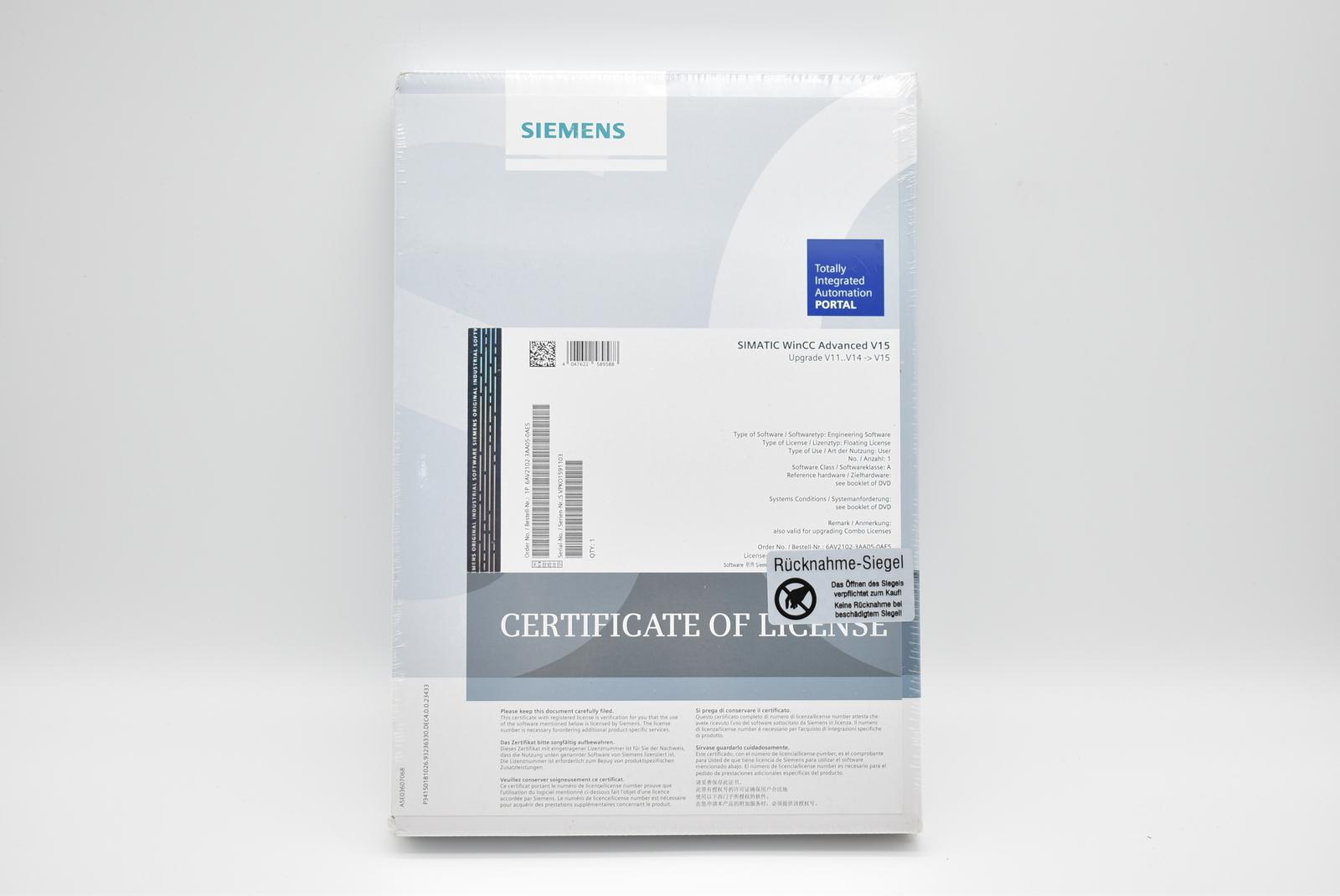 SIMATIC WinCC Advanced V15 Upgrade