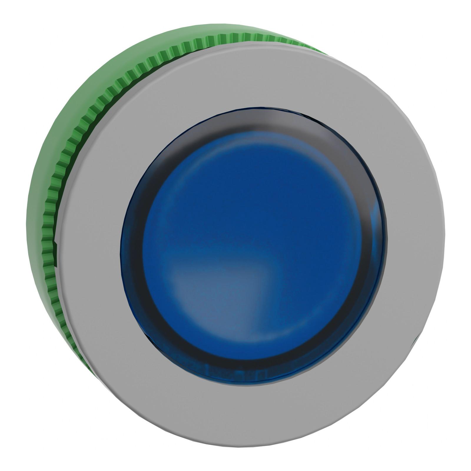 Head for pilot light, Harmony XB5, antimicrobial, plastic, blue, 30mm, universal LED, plain lens