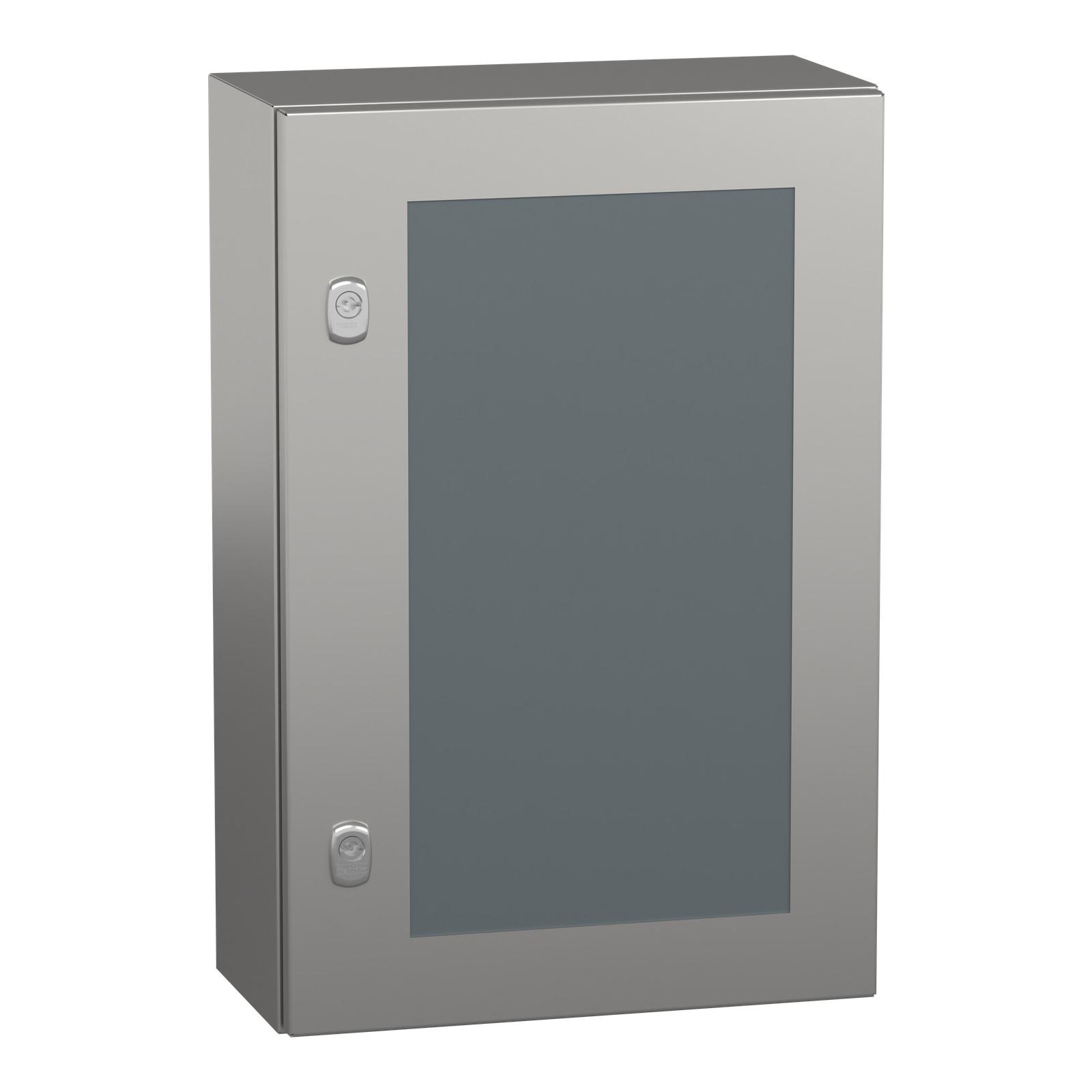 Wall mounted enclosure, Spacial S3X, stainless steel 304L, glazed door, 600x400x200mm, IP66