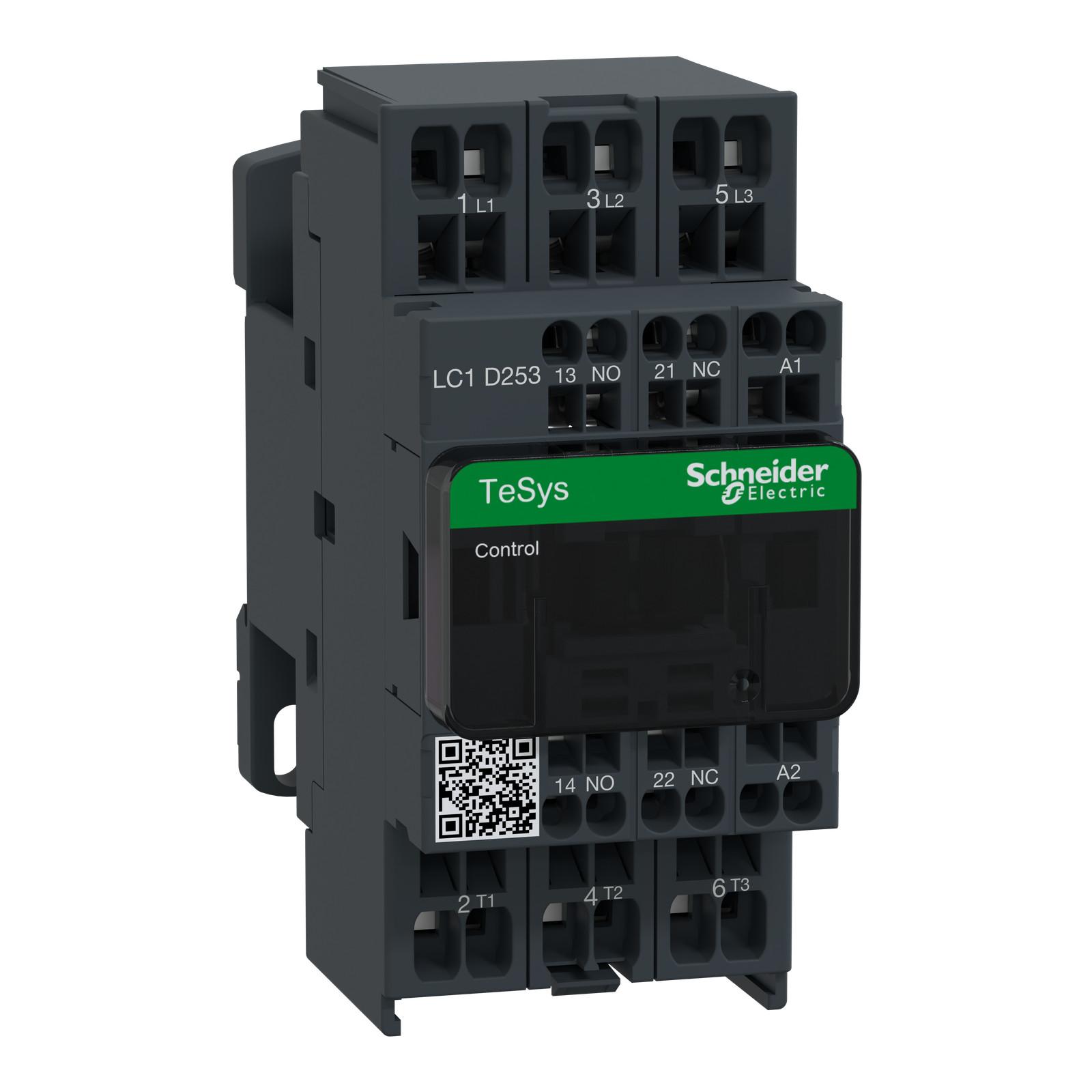 IEC contactor, TeSys Deca, nonreversing, 25A, 15HP at 480VAC, 3 phase, 3 pole, 3 NO, 48VAC 50/60Hz coil, open style