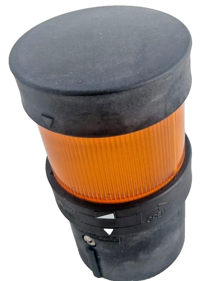 Illuminated beacon, Harmony XVB, plastic, orange, 70mm, flashing, integral flash discharge tube, 10 joule, 230V AC