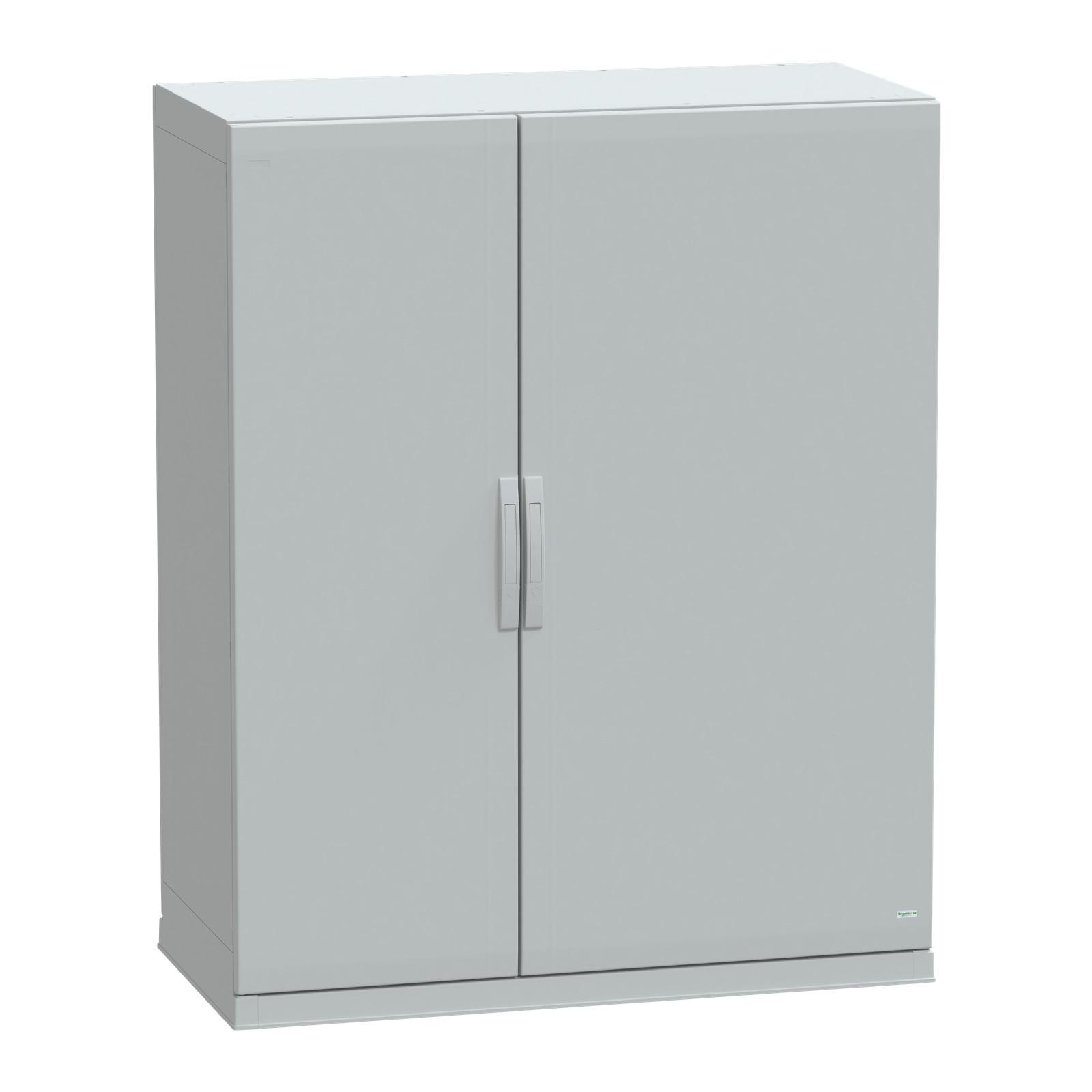Floor standing polyester enclosure, Thalassa PLA, plain door, open bottom, 1500x1250x620mm, IP54, IK10