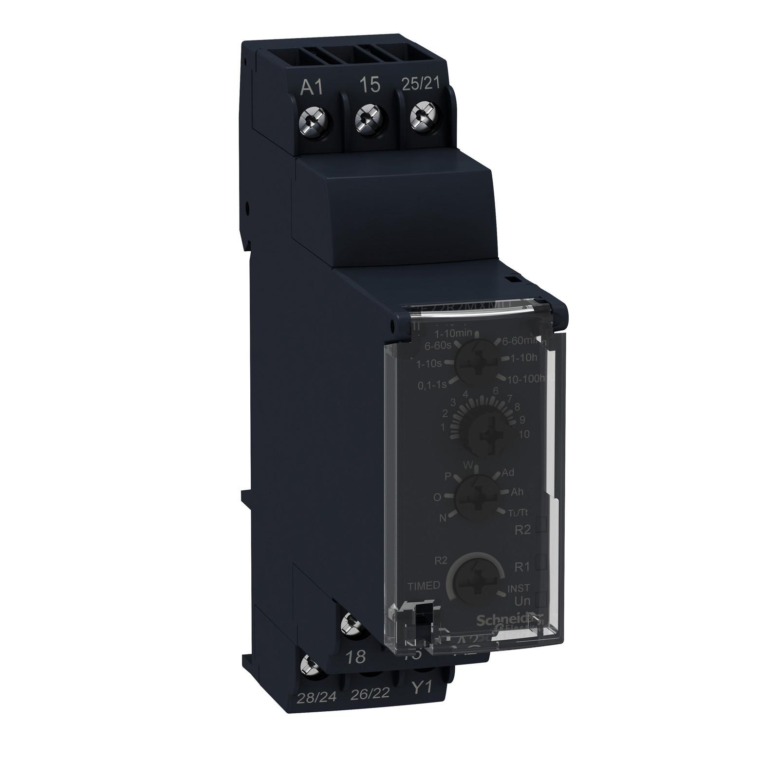 multifunction relay, Harmony Timer Relays, 8A, 2CO, 0.1s…100h, 24V DC or 24...240V AC DC