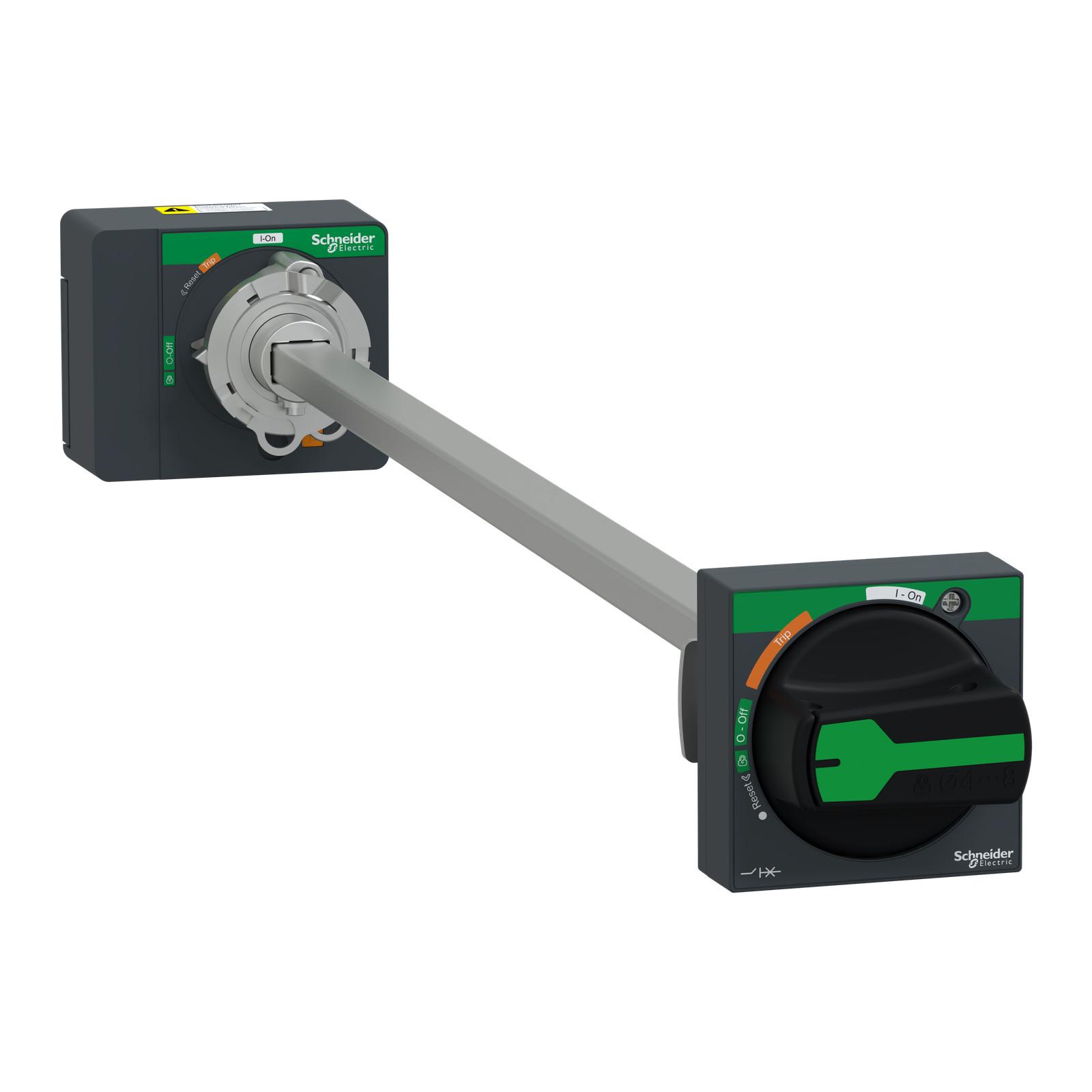 Extended rotary handle, ComPacT NSXm, black handle, shaft length 200-600mm, IP54