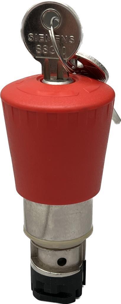 EMERG-STOP, KEY RELEASE RED MH CAP O40MM