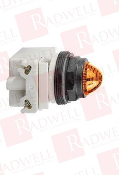 Pilot light, Harmony 9001SK, plastic, polycarbonate, domed, amber, 30mm, LED yellow, 24-28V