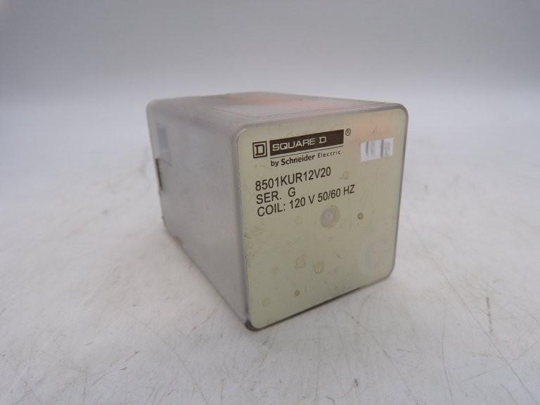 Plug in relay, Type KU, blade, 0.5 HP at 240 VAC, 10A resistive at 120 VAC, 8 blade, DPDT, 2 NO, 2 NC, 120 VAC coil