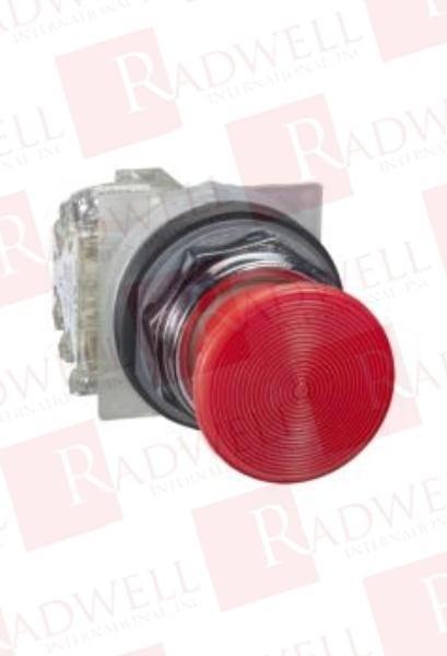 Push button, Harmony 9001K, metal, mushroom 35mm, red, 30mm, spring return, 1 CO