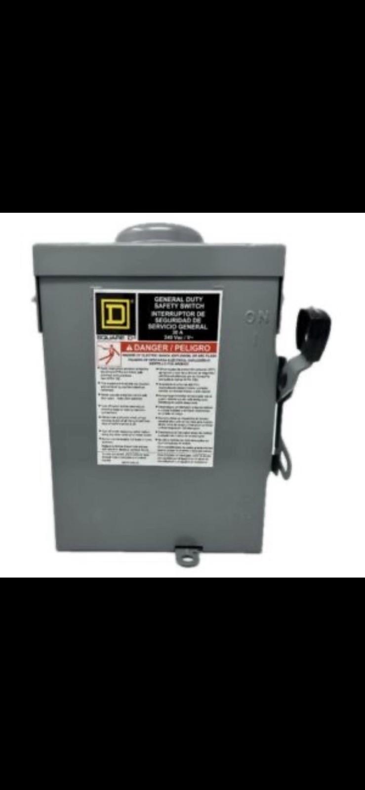 Safety switch, general duty, non fusible, 30A, 2 pole, 3hp, 240VAC, NEMA 3R, bolt on provision
