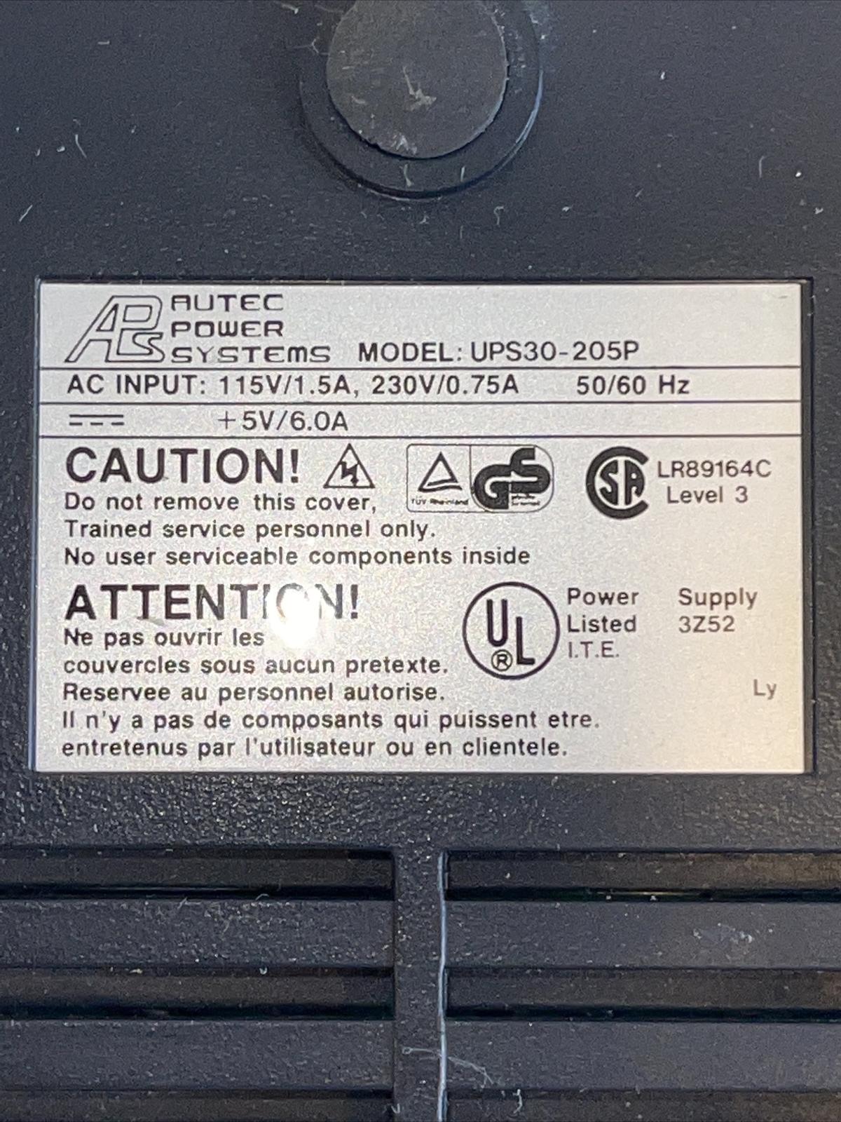 30-205P AC 115V/1.5A 230V/.75A 50/60 HZ UNTESTED