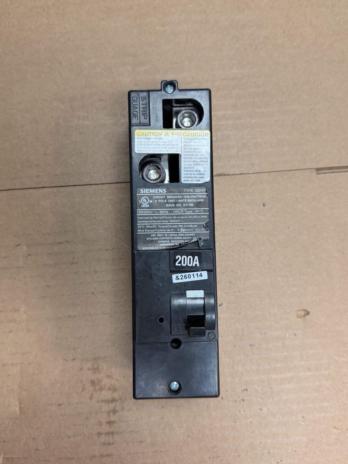 BREAKER 200A 2P 120/240V 65KA HQS