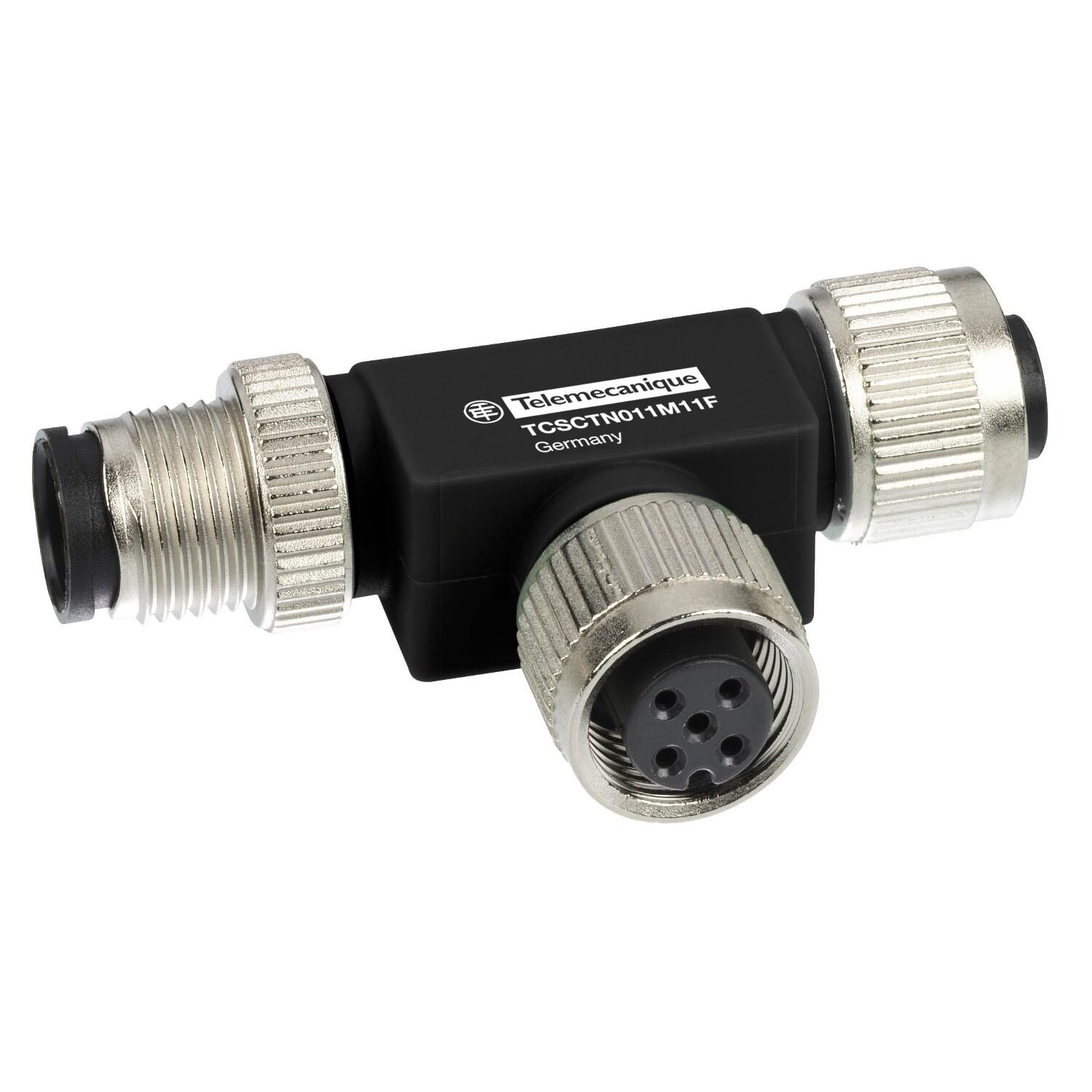 Radio frequency identification XG, Network “T” connector, RS485 network or CANopen, M12, 5 pin 1 male/ 2 female