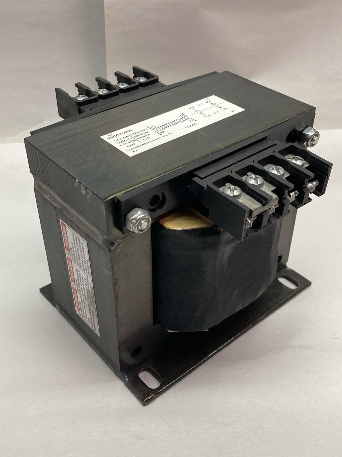 Transformer, Type T, industrial control, 750VA, 1 phase, 600V primary, 120V secondary, 115C rise