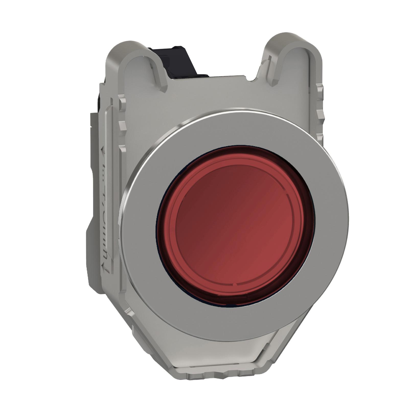 Pilot light, Harmony XB4,metal, red flush mounted, 30mm, universal LED, plain lens, 230...240V AC
