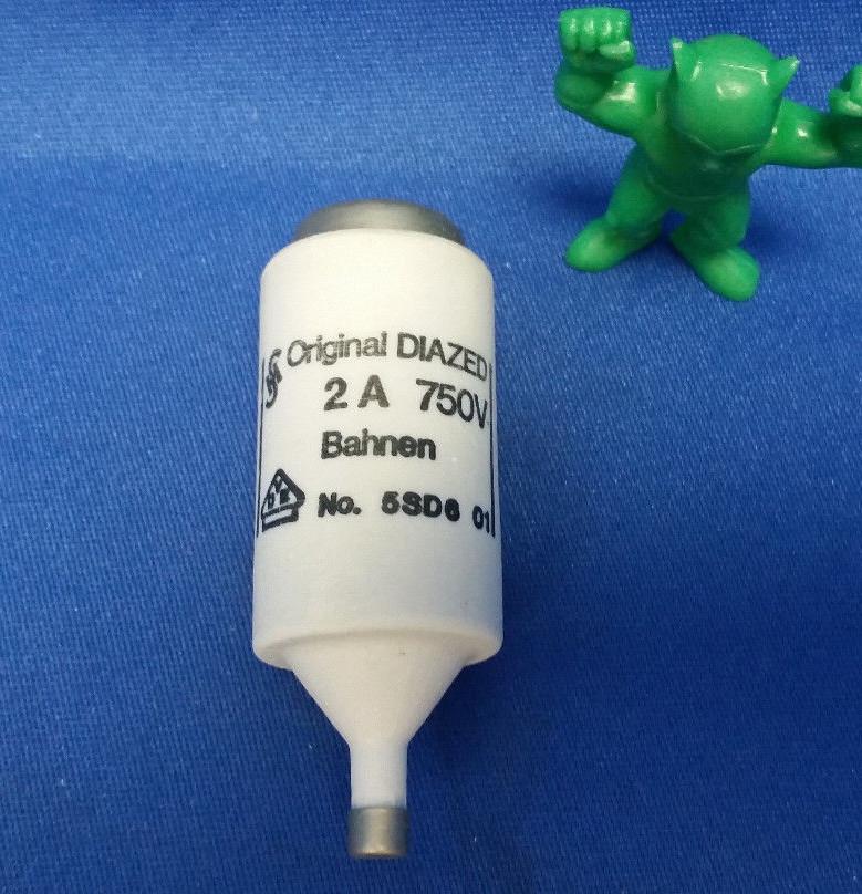DIAZED FUSE LINK, 2 AMP, AC/DC, 750V