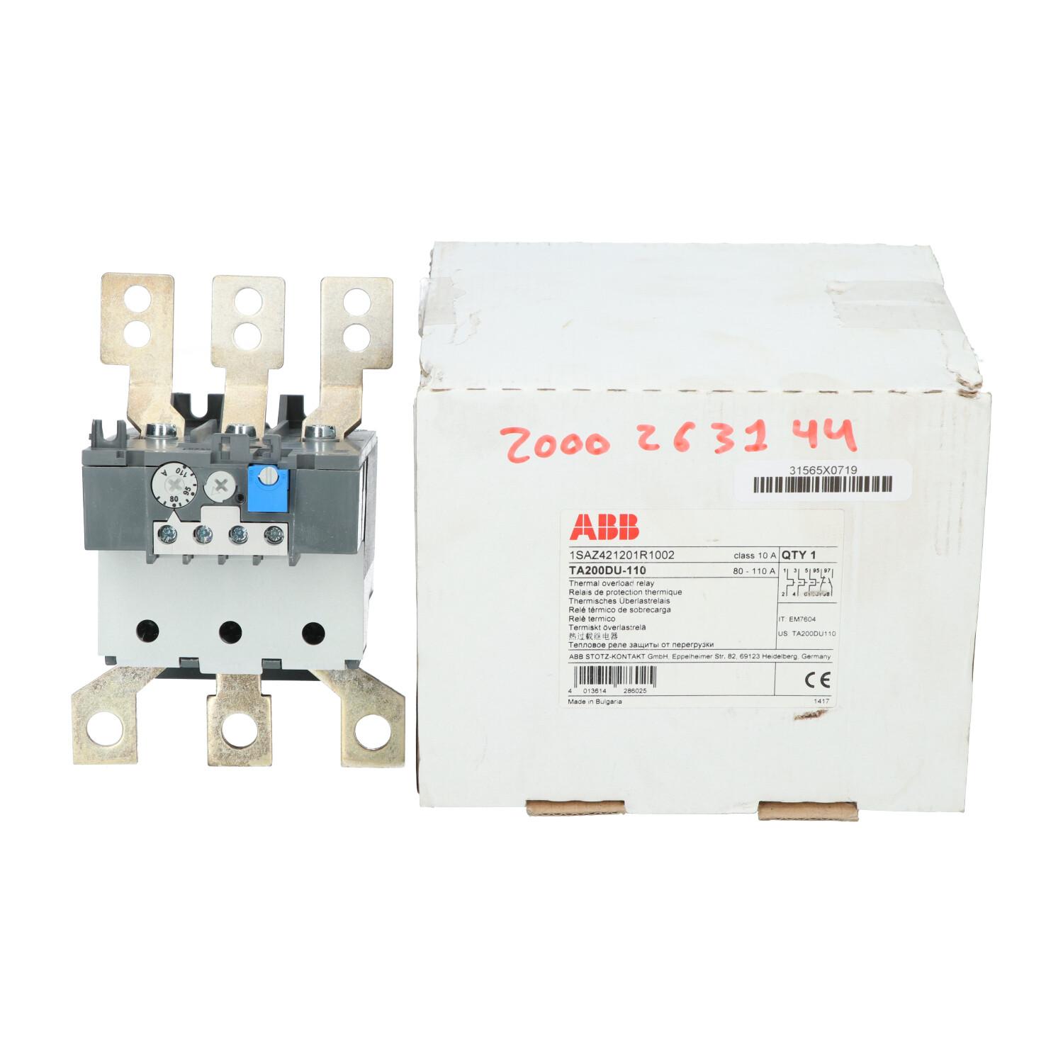 TA200DU-110 Thermal Overload Relay 80 ... 110 A