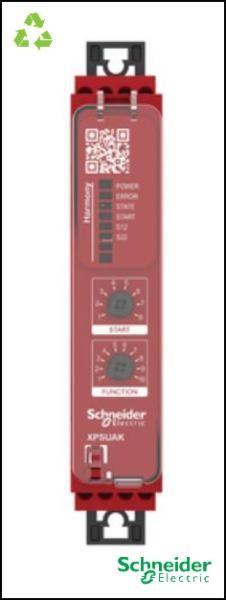 safety module, Harmony XPSU, Cat 4, features XPSUAF with PNP or NPN, safety mat, 24V AC or DC, screw