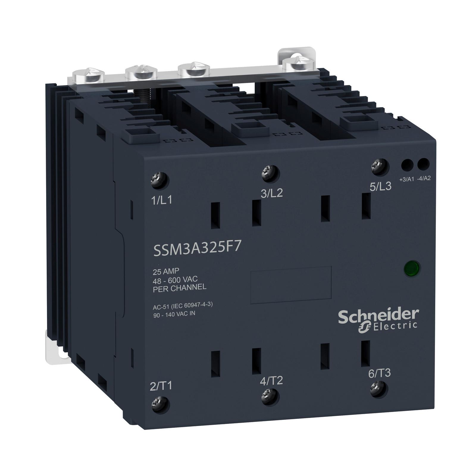 Solid state modular relay, Harmony, 25A, DIN rail mount, random switching, input 4…32V DC, output 48…600V AC