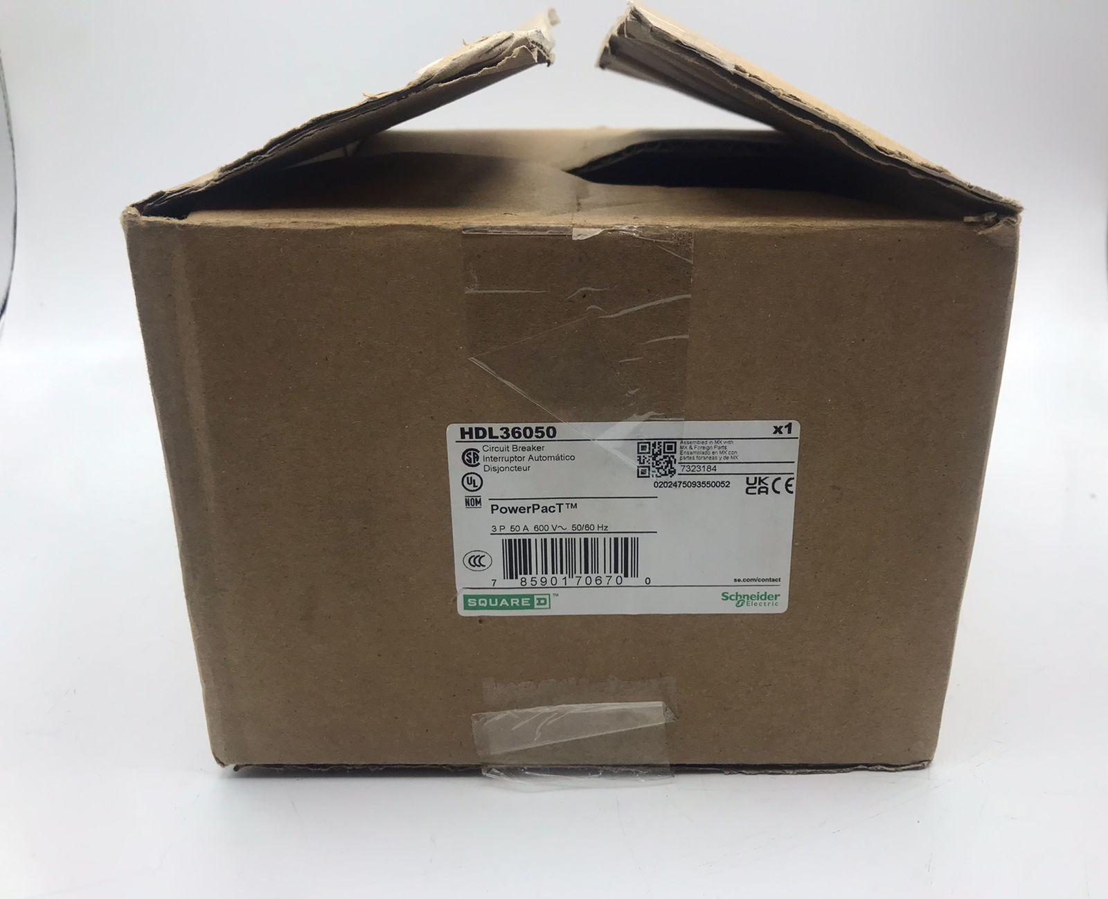 Circuit breaker, PowerPacT H, 50A, 3 pole, 600VAC, 14kA, lugs, thermal magnetic, 80%